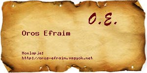Oros Efraim névjegykártya